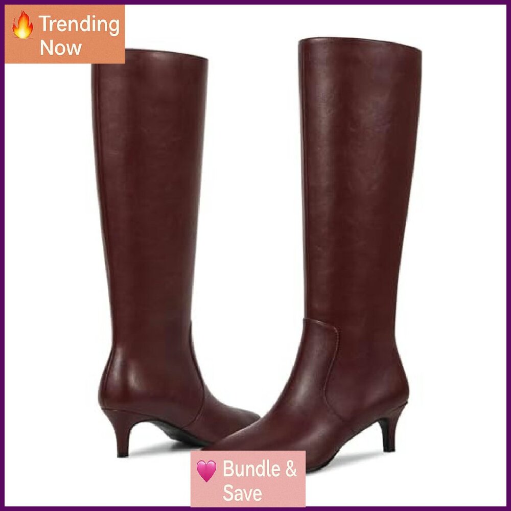 Snakeskin Booties Slip On Chunky Block Mid Heels … - image 5